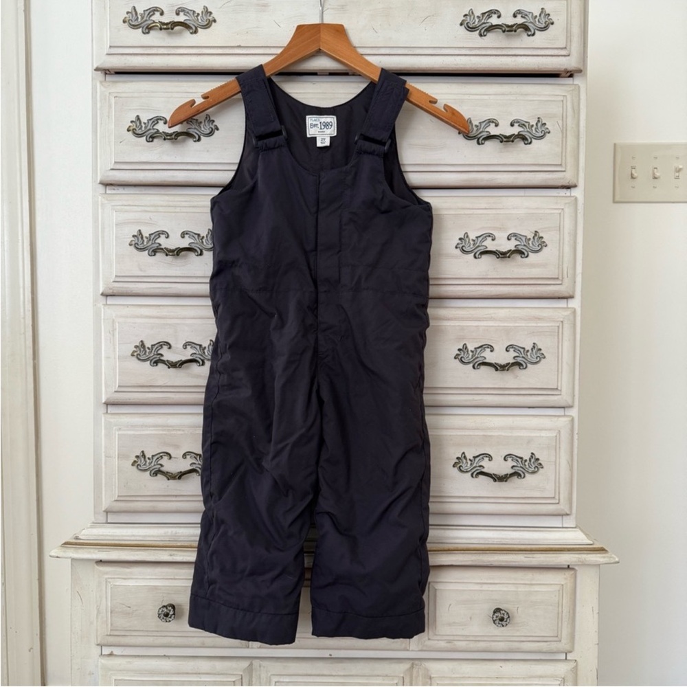 Toddler Snowsuit Black Waterpoof Snowbib